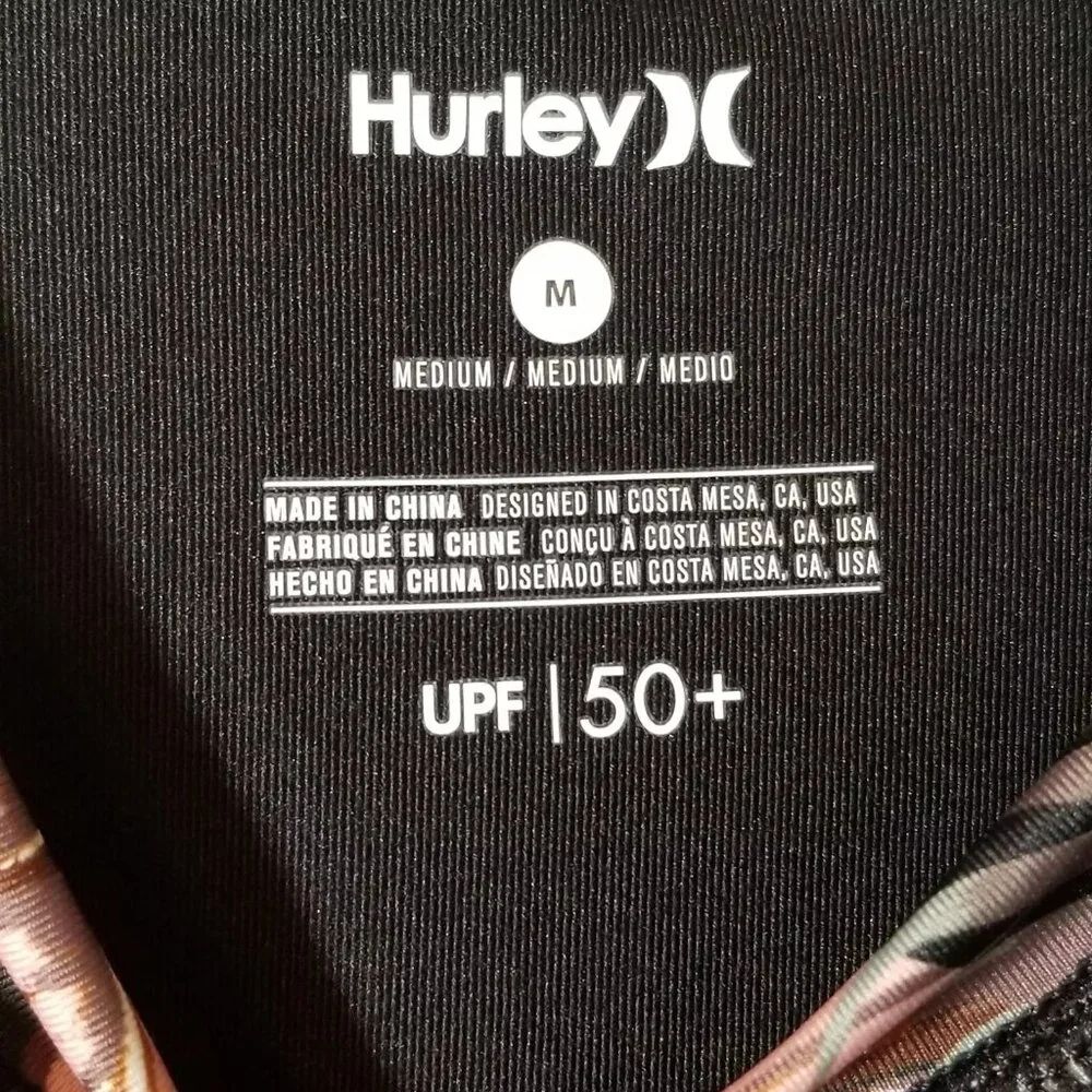 Hurley UPF 50+ Women's Black/Scattered Palms Swim Shirt Long Sleeve -NWT - Picture 3 of 6